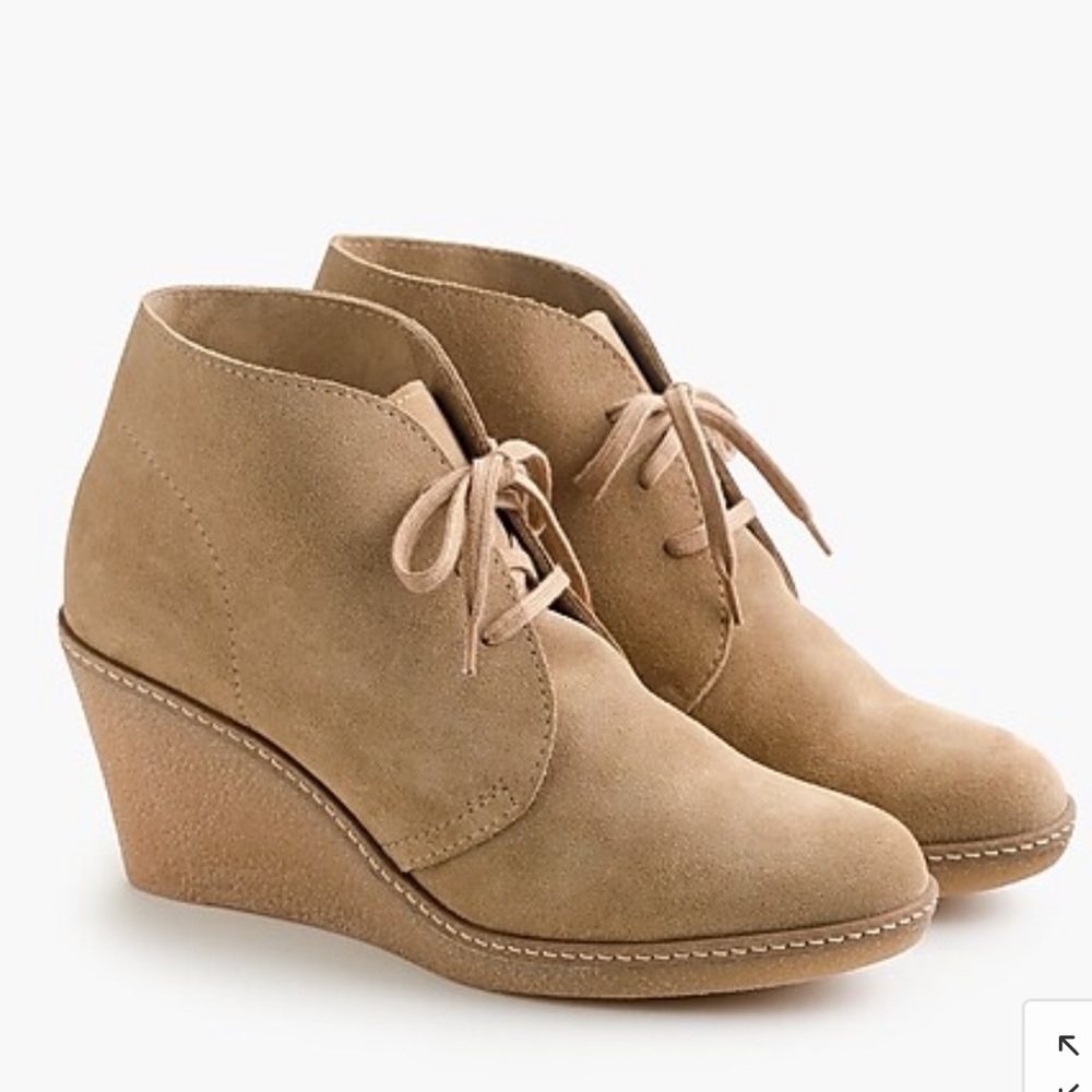 J.Crew MacAlister Tan Suede Wedge Boots - Picture 1 of 7